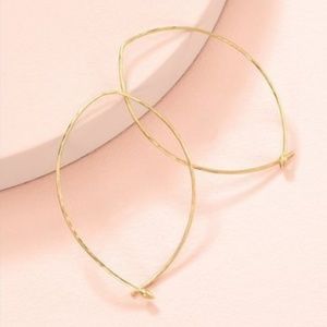 :: Stella & Dot | Retired⚜️[GOLD] Hammered Wire Large Hoop Earrings